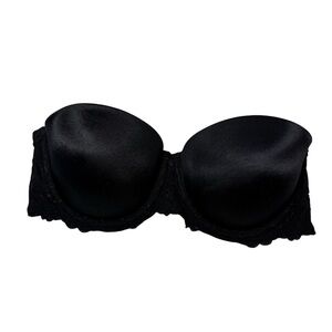 Wonderbra 7644 strapless bra molded cups lace sides size 36C